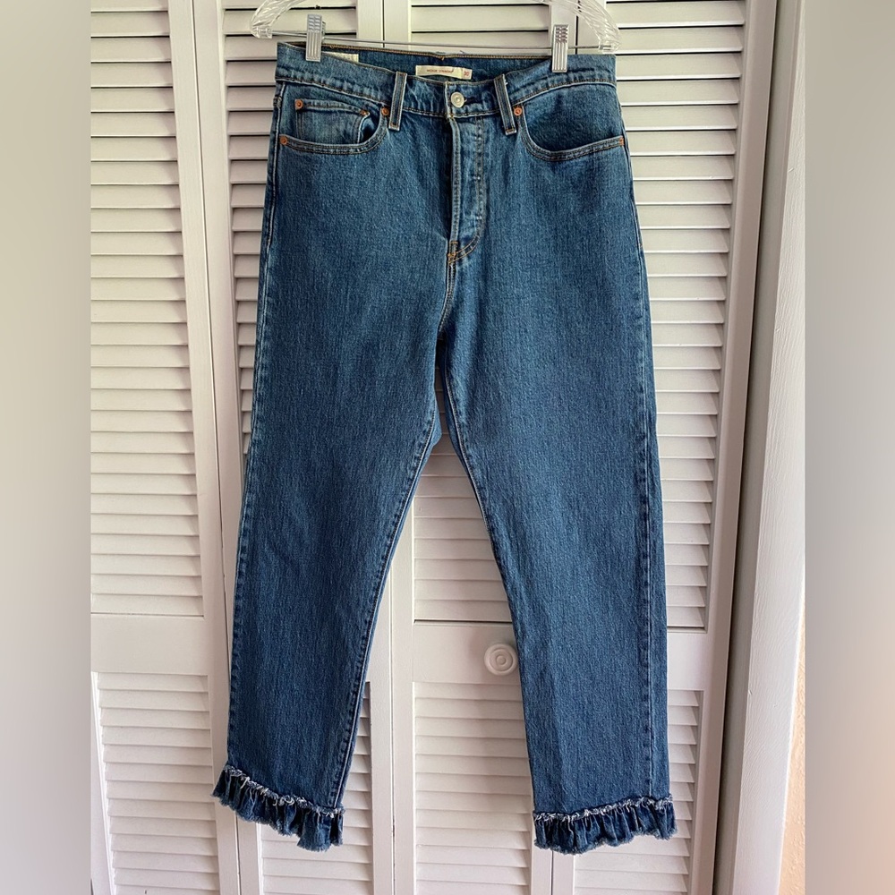 Levi’s Blue Denim Jeans with frill detail